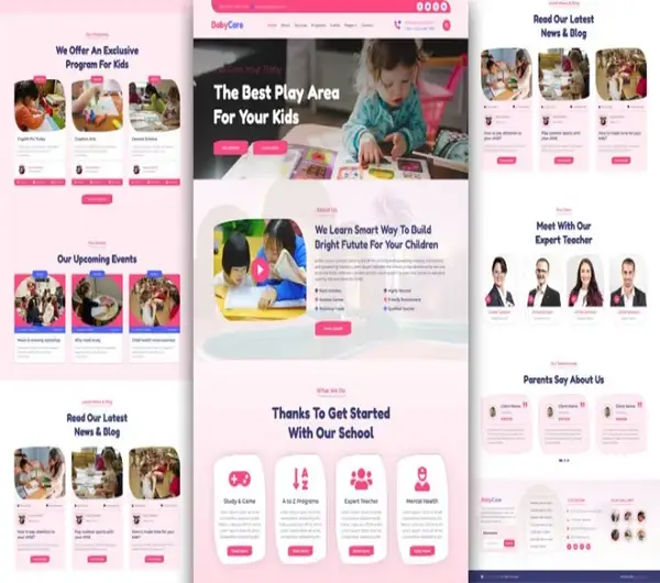 BabyCare - The Ultimate Free Daycare Website Template