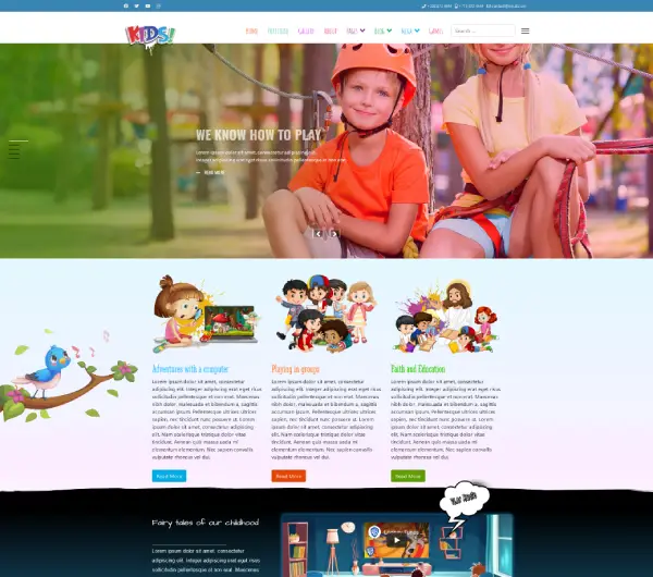 Radosna strona przedszkola zaprojektowana z użyciem szablonu DD NewKids 120